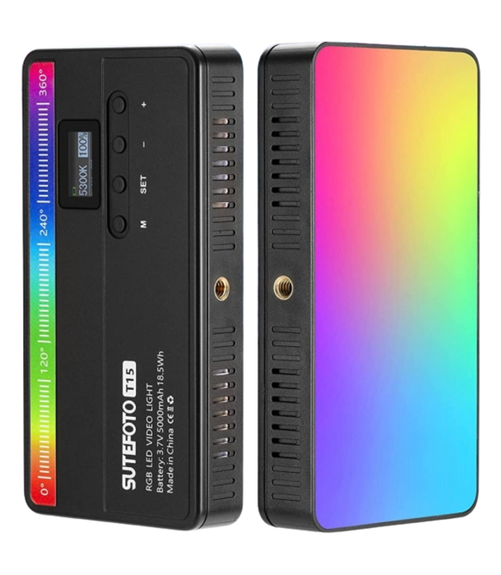 Panel Luz Led Rgb Profesional 15W Portatil Recarganble Sutefoto Para Fotografia Y Video