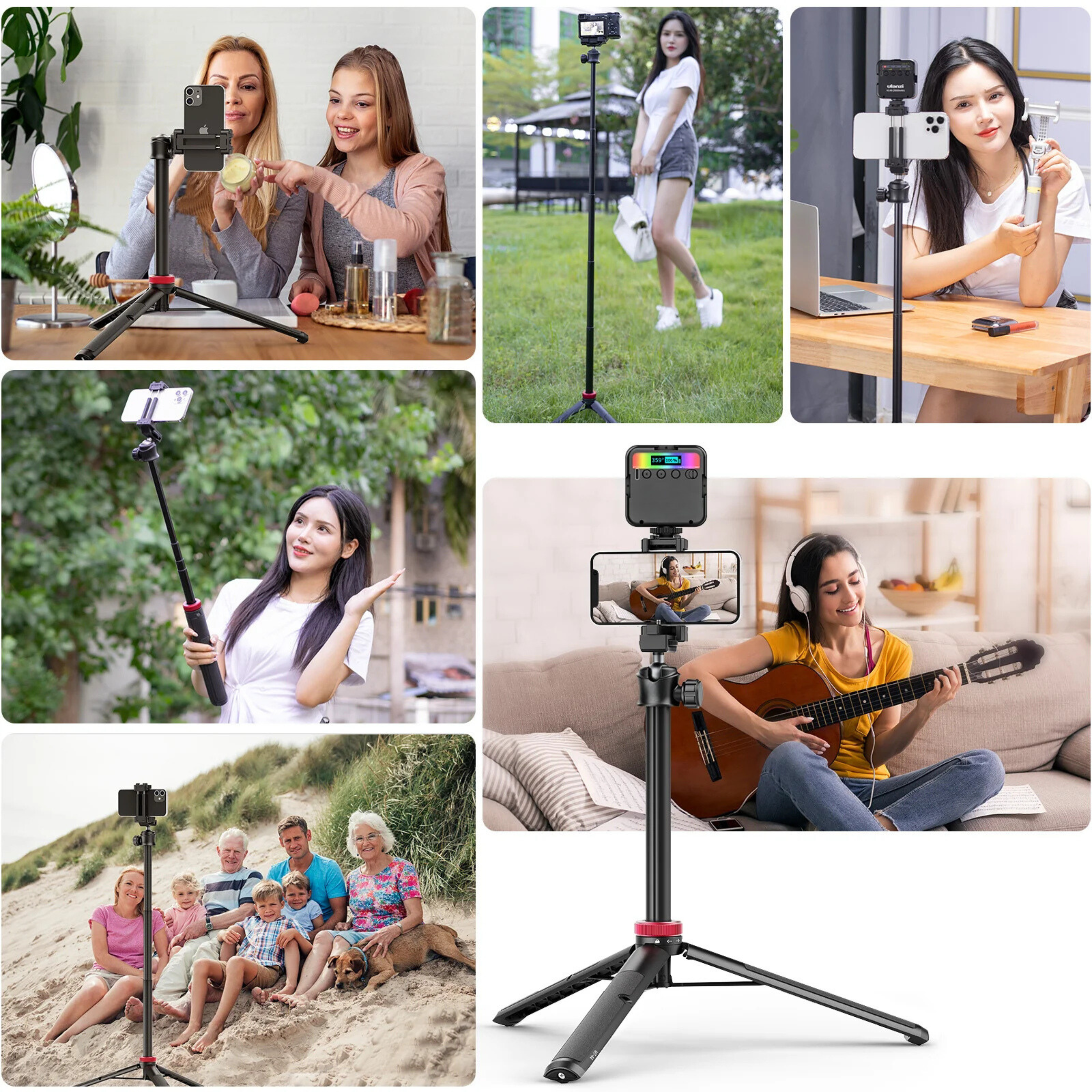 Trípode Extensible - Selfie Stick Con Control Bluetooth Cabeza De Bola 150cm