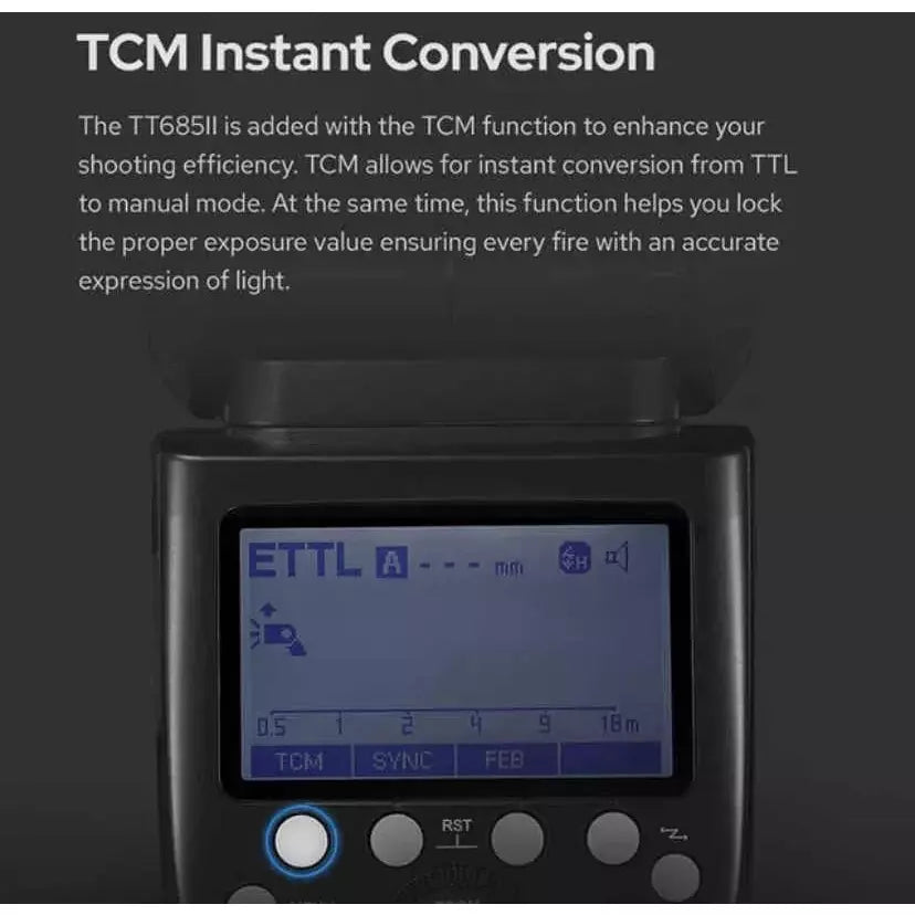 Flash TTL Godox TT685 II Para Canon/Nikon/Sony/Fujifilm