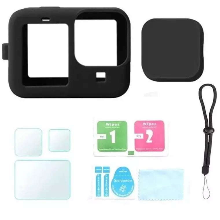 Funda Silicona Para Gopro Hero 9/10/11/12 + Vidrios Protectores