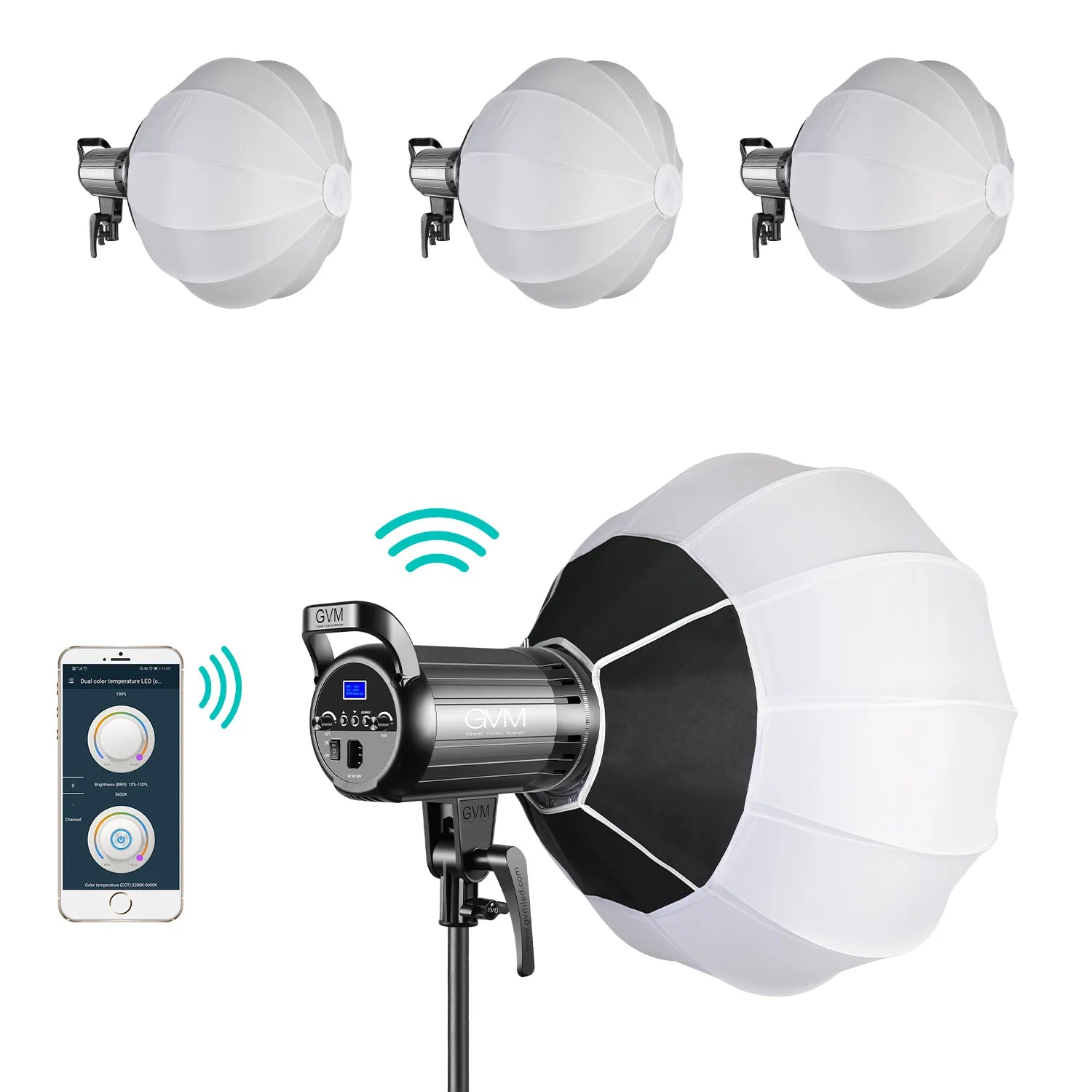 GVM G100W 90W LED Bi-Color con Softbox Tipo Linterna