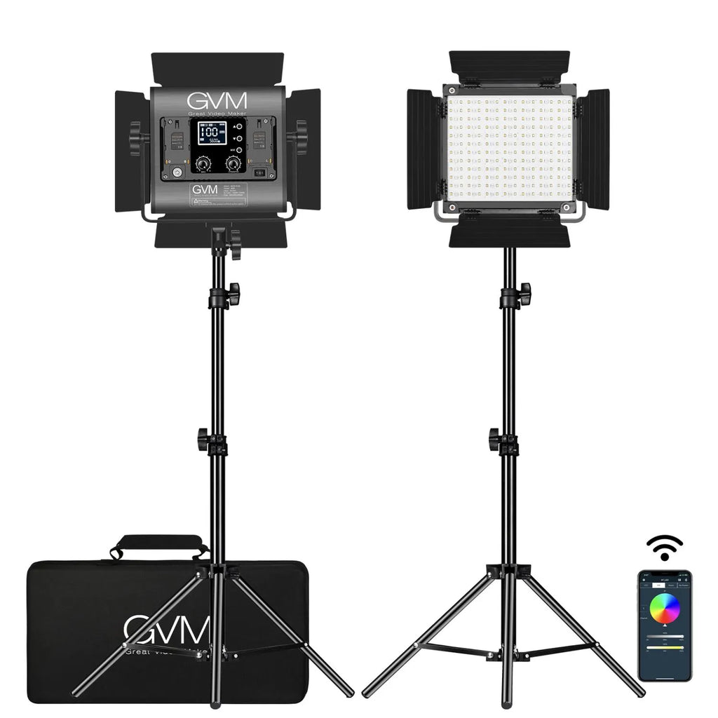 GVM 800D-RGB Kit Luces X2 LED Profesionales