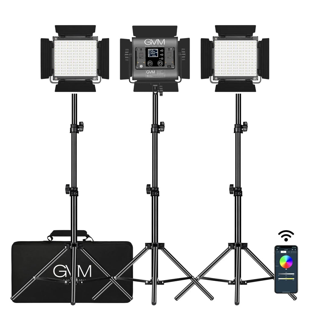 GVM 800D-RGB Set x3 Luces LED Profesionales