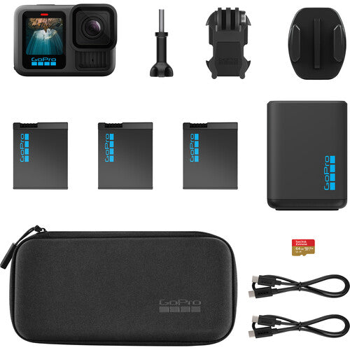 GoPro HERO13 Black Accessory Bundle – Cámara de acción 5.3K con accesorios