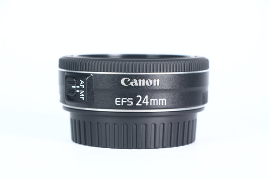 Lente Canon 24 mm F:2.8 STM. Usado