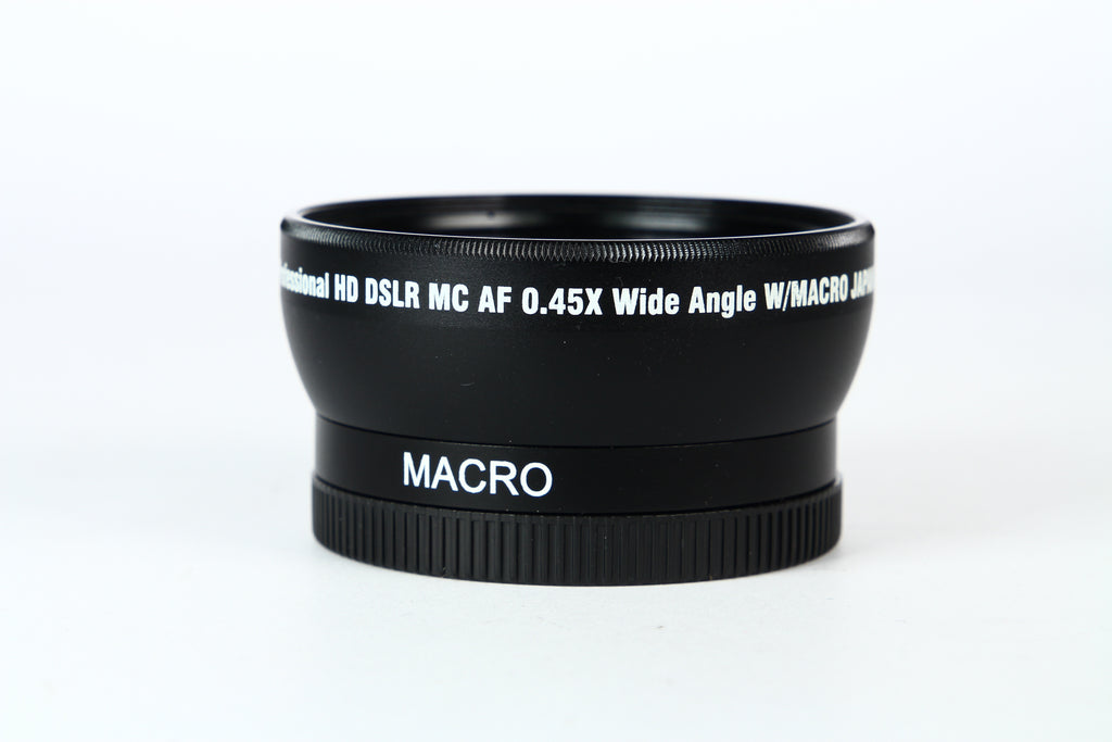Lente conversor ZEIKOS para gran angular 0.45X con macro. Diámetro 52mm.