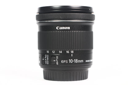 Lente CANON EF-S 10-18mm IS STM F4.5-5.6. Usado