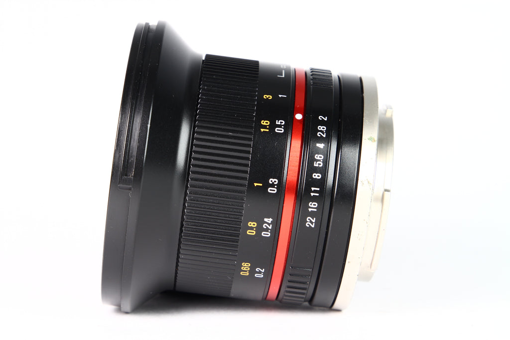Lente ROKINON 12mm F1:2 NSC para SONY. Usado.