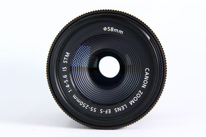 Lente CANON EF-S 55-250mm IS STM F4-5.6. Usado