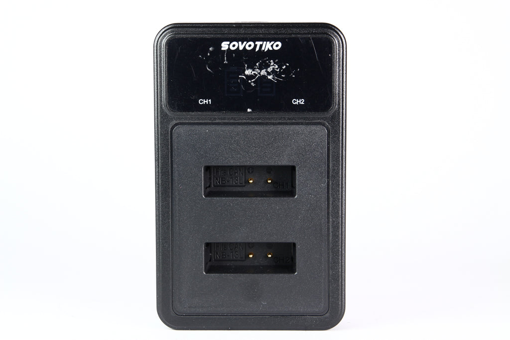 Cargador Sovotiko Dual para baterías NB-13L. Usado