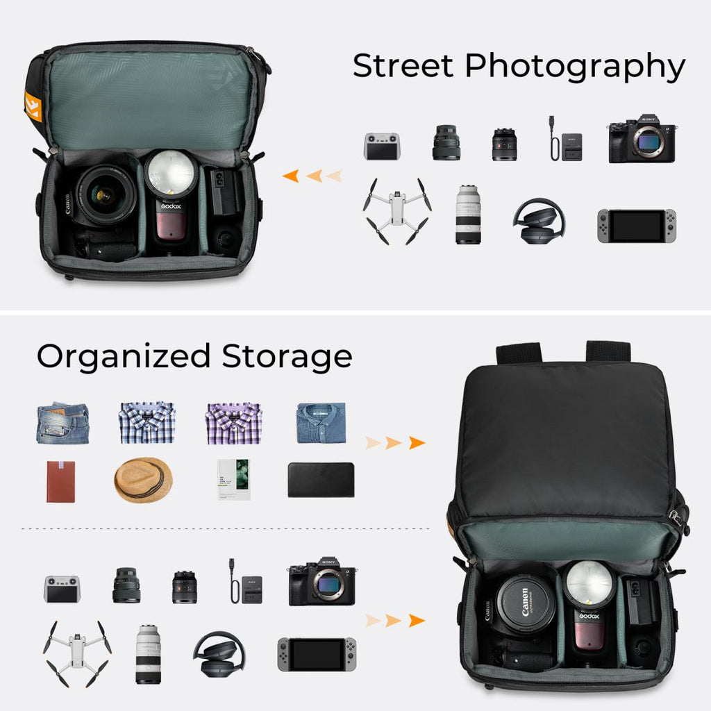Maleta Convertible K&F Concept Para Equipo Fotografia Profesional