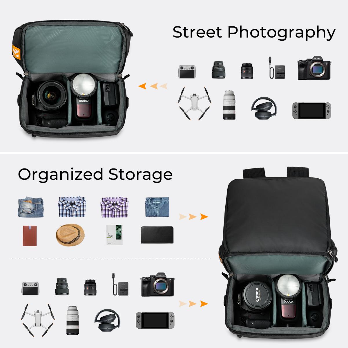 Maleta Convertible K&F Concept Para Equipo Fotografia Profesional