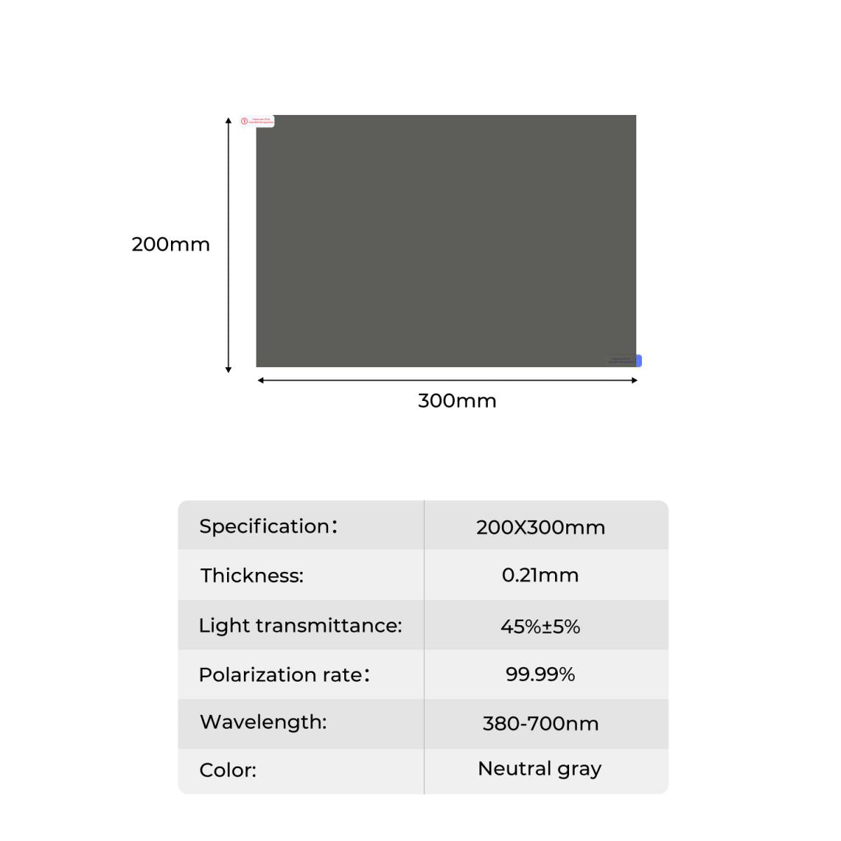 Laminas Polarizadas Lineales De Luz para Lamparas 30X20CM Ulanzi