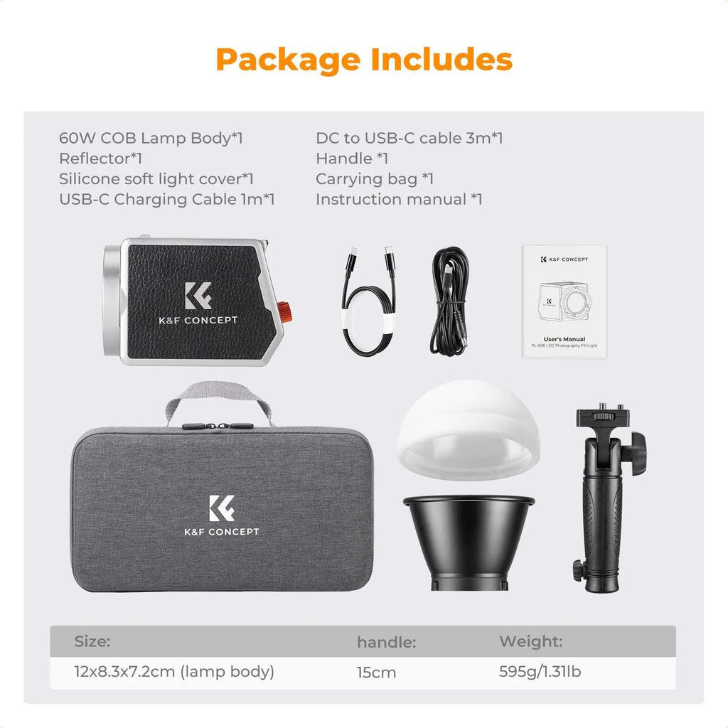 Luz Led Portatil De 60W Bicolor K&F Concept KF34045