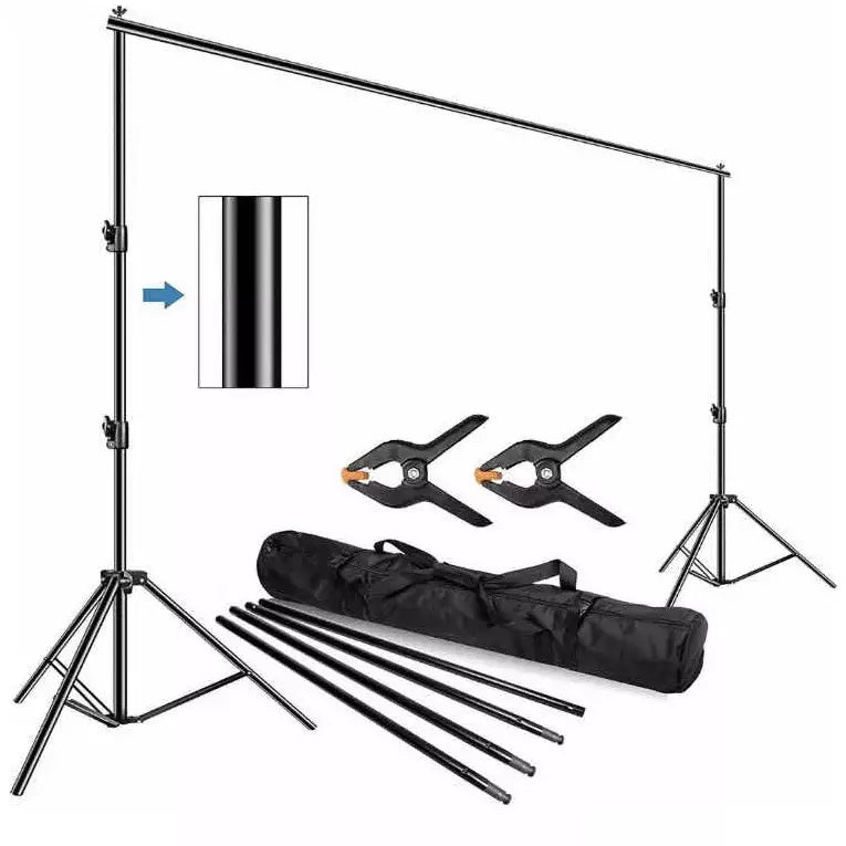 Kit Portafondo Fotografía 3x3mts + Estuche+ Pinzas