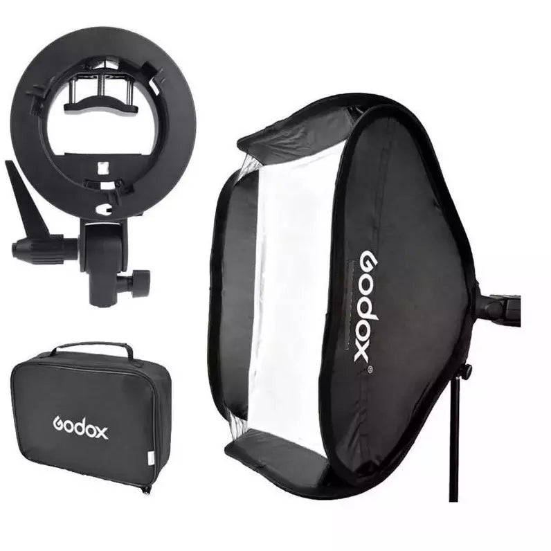 Kit Softbox Para Flash Difusor Godox 60x60cm + Tripode