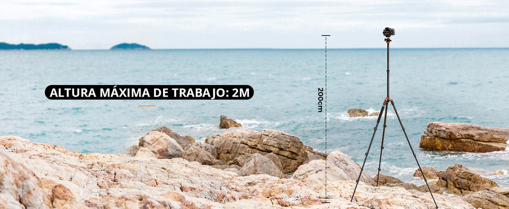 Tripode 200Cm 3 en 1 Monopie y Cenital K&F Concept O234A7