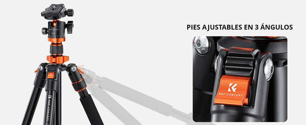 Tripode 200Cm 3 en 1 Monopie y Cenital K&F Concept O234A7