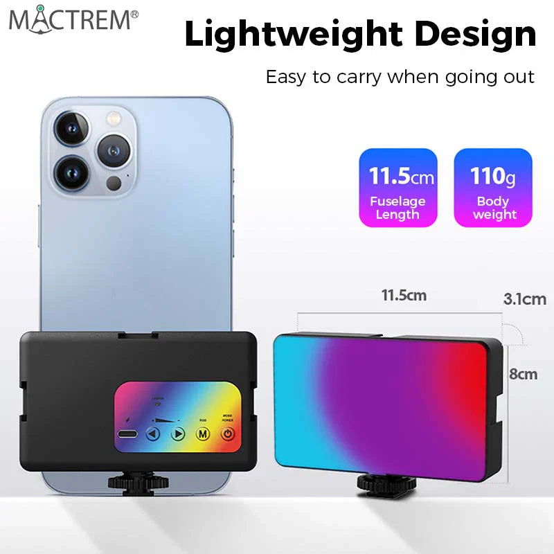Panel Luz LED RGB Portátil Con Clip Para Celular Tablet Computador