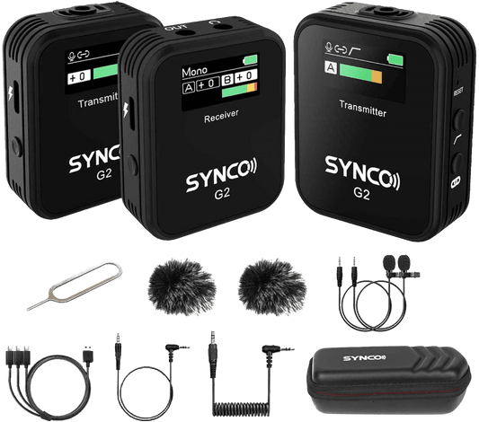 SYNCO G2(A2) PRO Micrófono Inalámbrico Profesional 2TX x 1RX