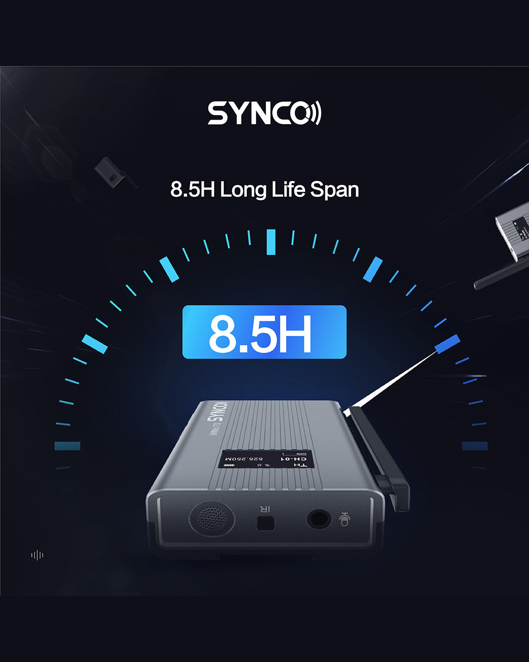 SYNCO WMic-TS Mini Micrófono Inalámbrico UHF