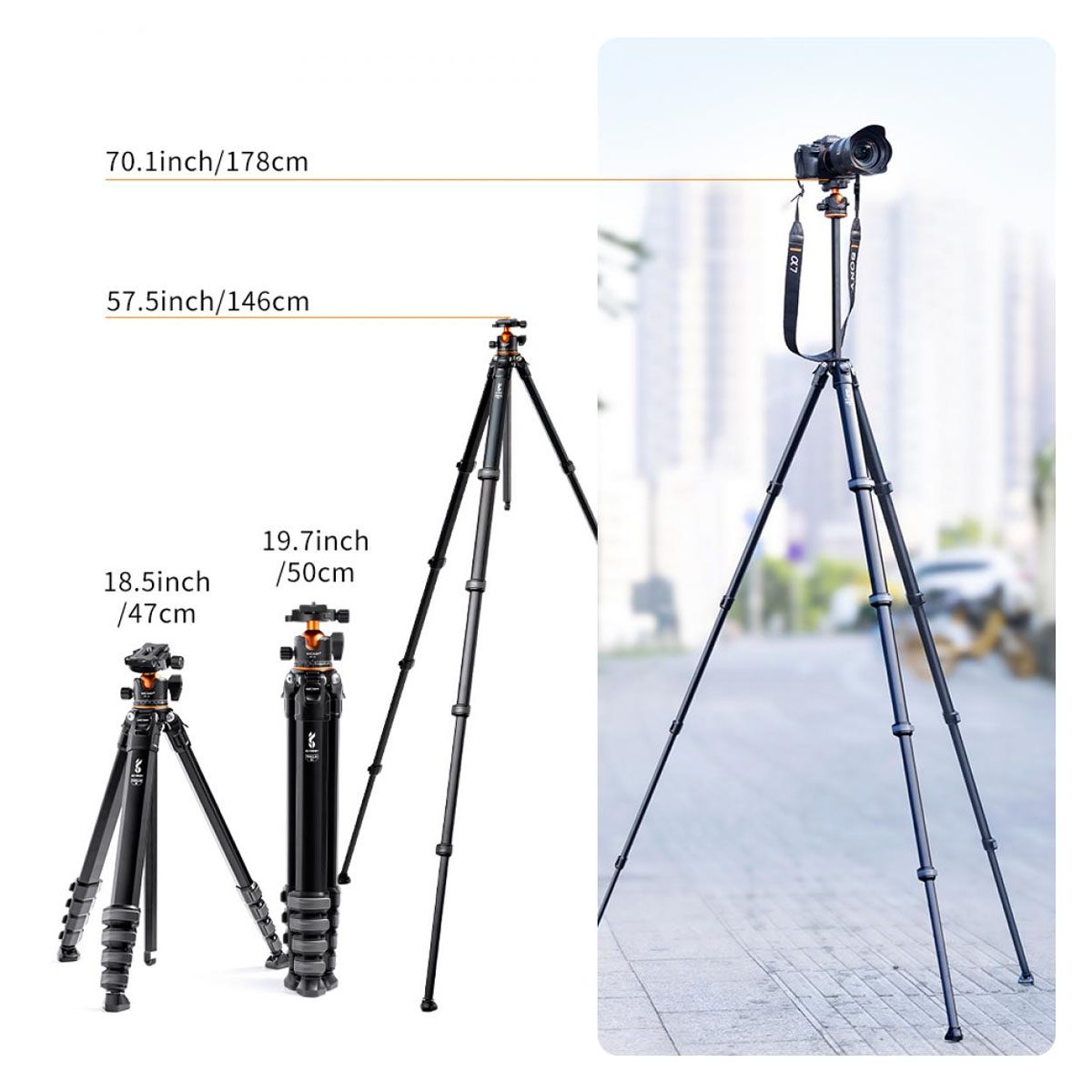 Trípode K&f Concept Compacto De Aluminio Kf09.105 v1