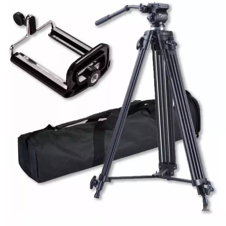 Trípode Profesional Cabezal Fluido Wf 777 + Soporte Celular