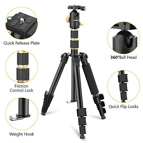 Trípode Profesional Ubeesize P71 Con Cabezal Bola 360° Para Cámara y Celular