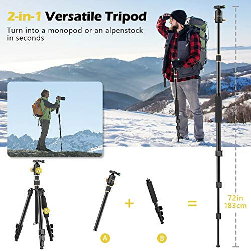 Trípode Profesional Ubeesize P71 Con Cabezal Bola 360° Para Cámara y Celular