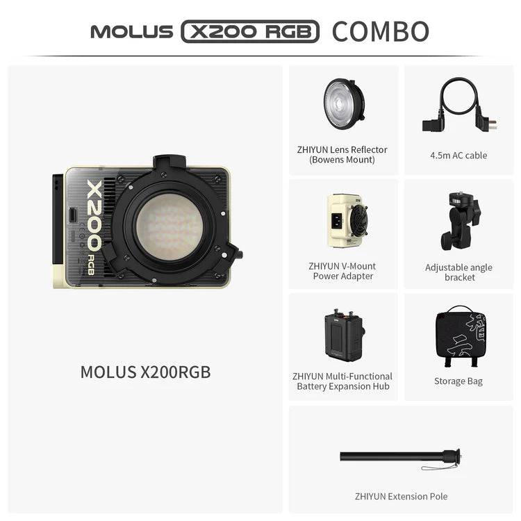 Zhiyun MOLUS X60 RGB COB Light Combo – Luz LED RGB portátil de 60W