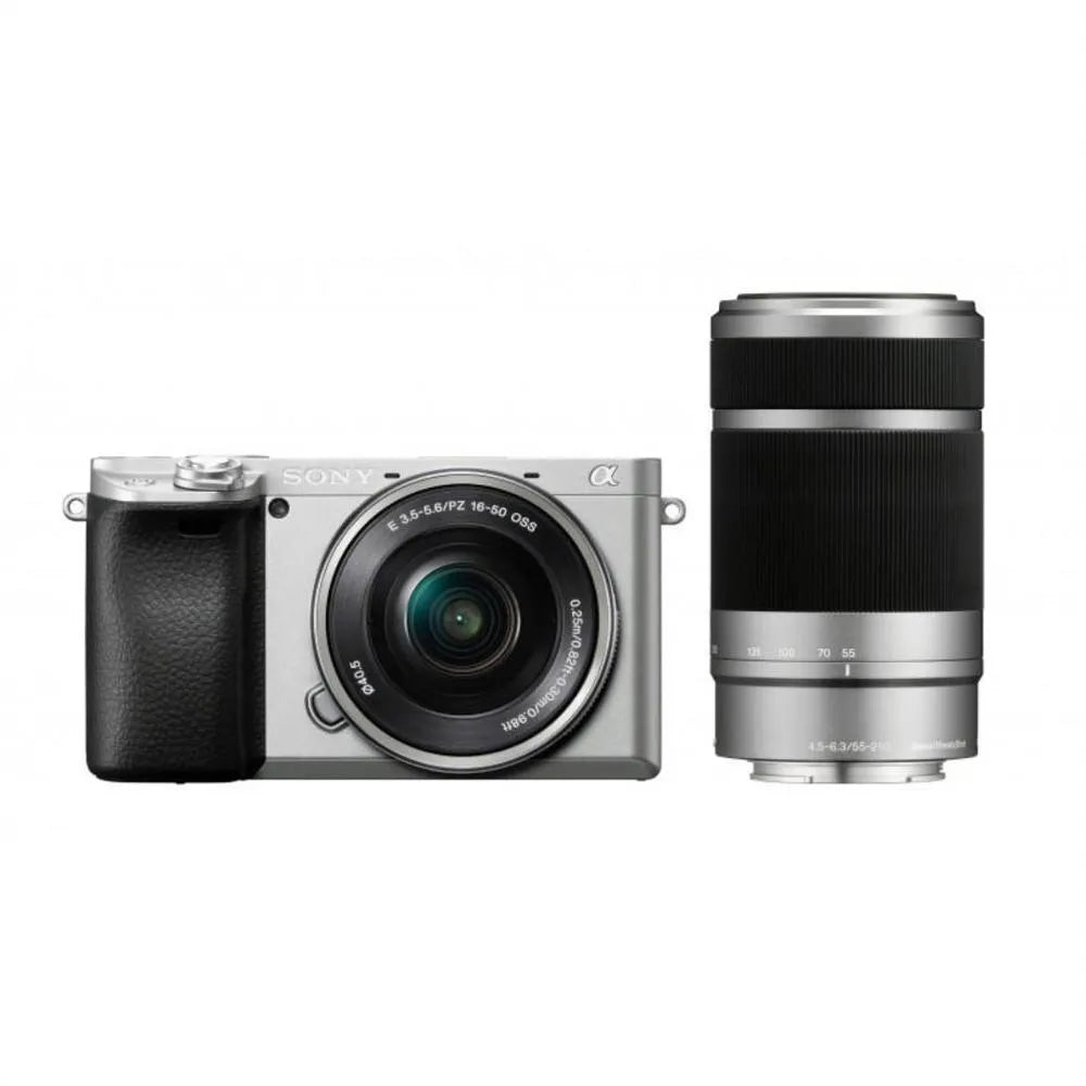 Sony Alpha a6400 (Silver) con Lentes 16-50mm y 55-210mm VERSIÓN SILVER 🩶