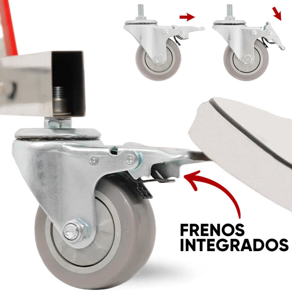 Tripode de Acero Inoxidable con Ruedas