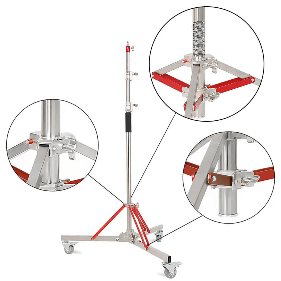 Tripode de Acero Inoxidable con Ruedas