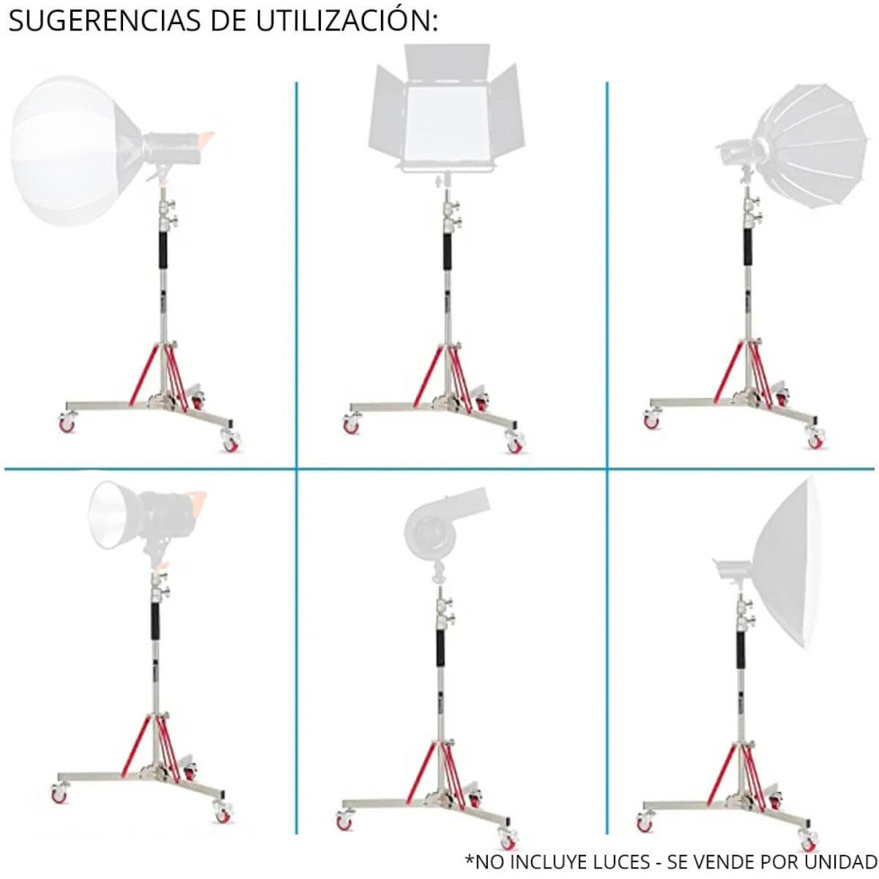 Tripode de Acero Inoxidable con Ruedas