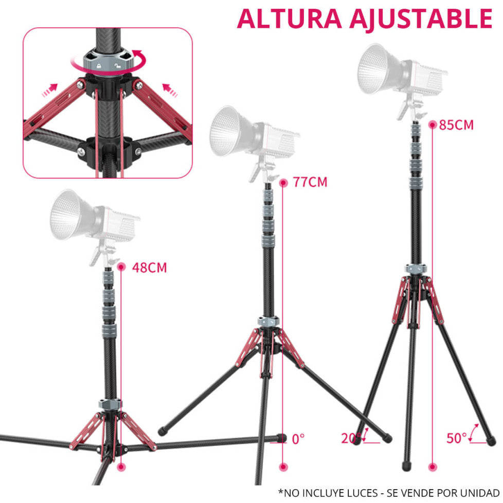 Trípode Fibra de Carbono para Cámara o Luces MT-49 Ulanzi